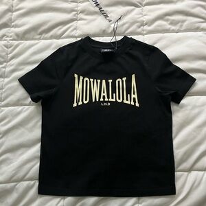 MOWALOLA Relaxed-fit stretch black cotton T-shirt. BRAND NEW with tags. Size XS